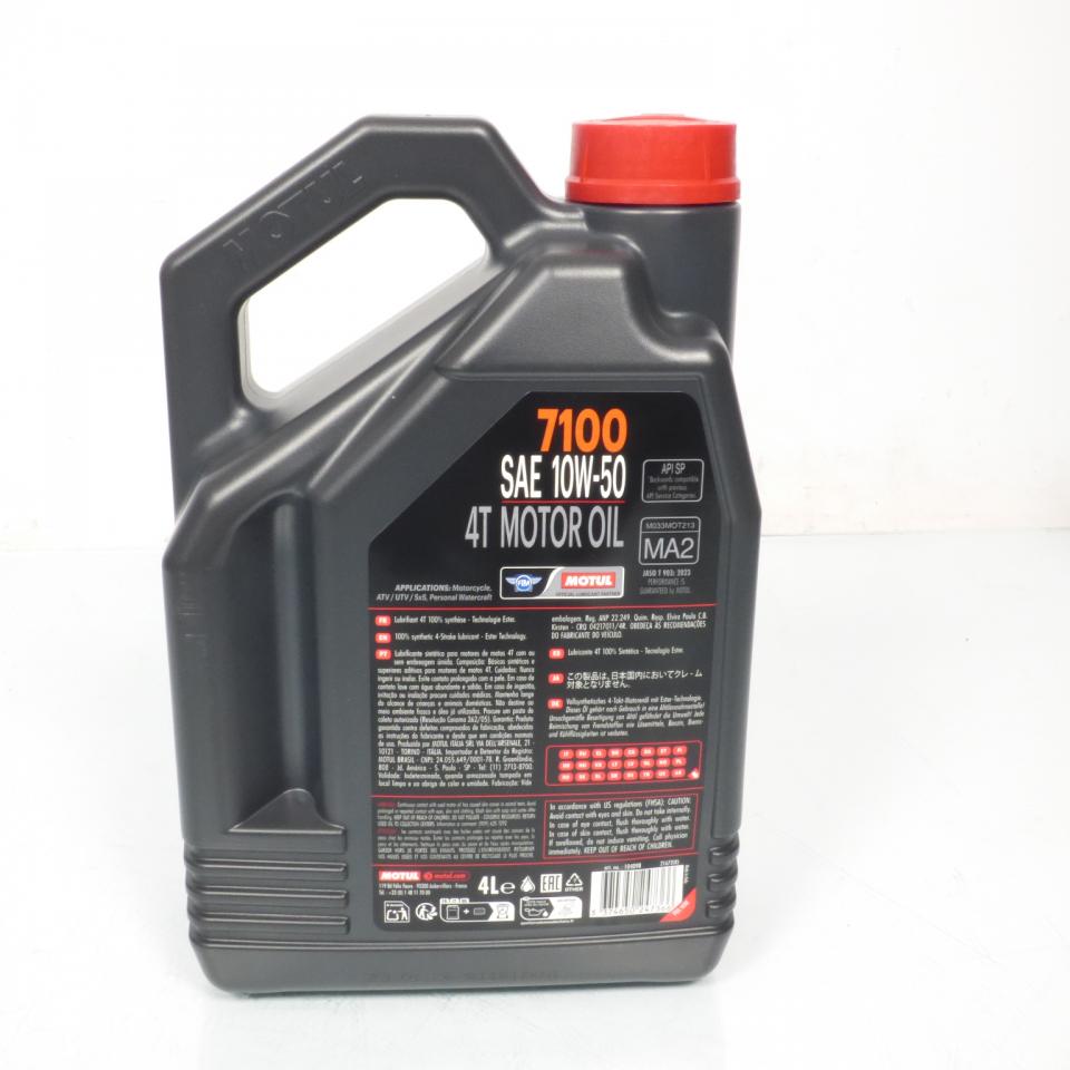 Bidon d'huile pour moto scooter deux roues  Motul 7100 10W50 moteur 4T en 4L Neuf