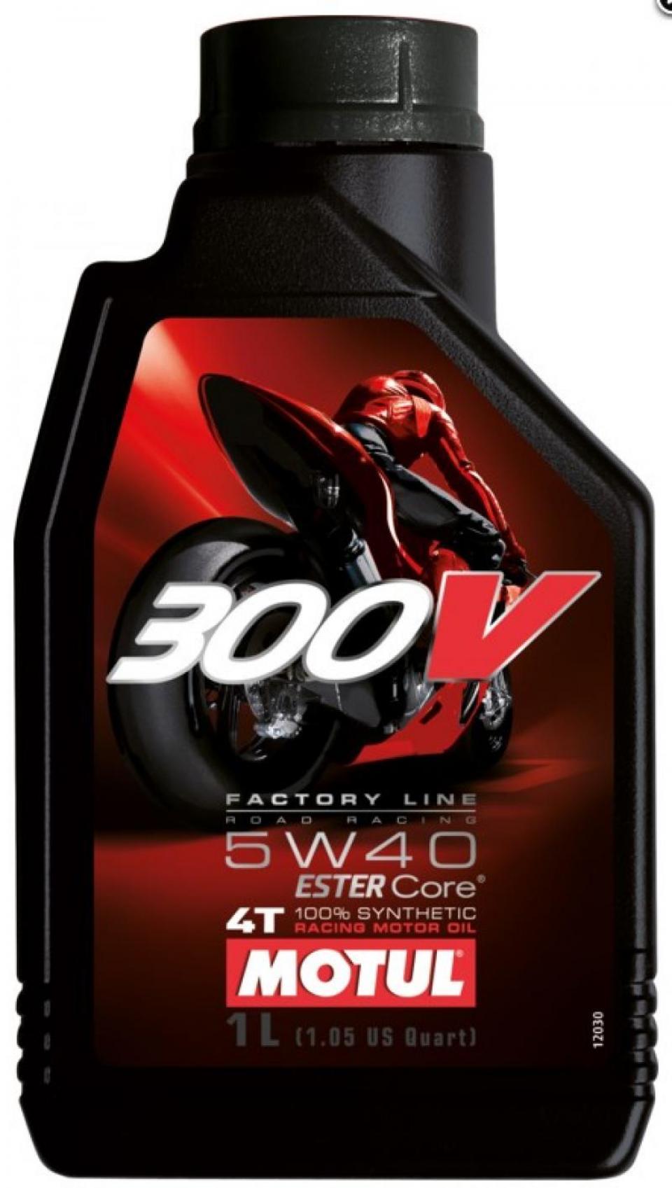 Bidon d'huile MOTUL 300V Factory Line Road Racing 5W40 100% synthèse pour moto 1L