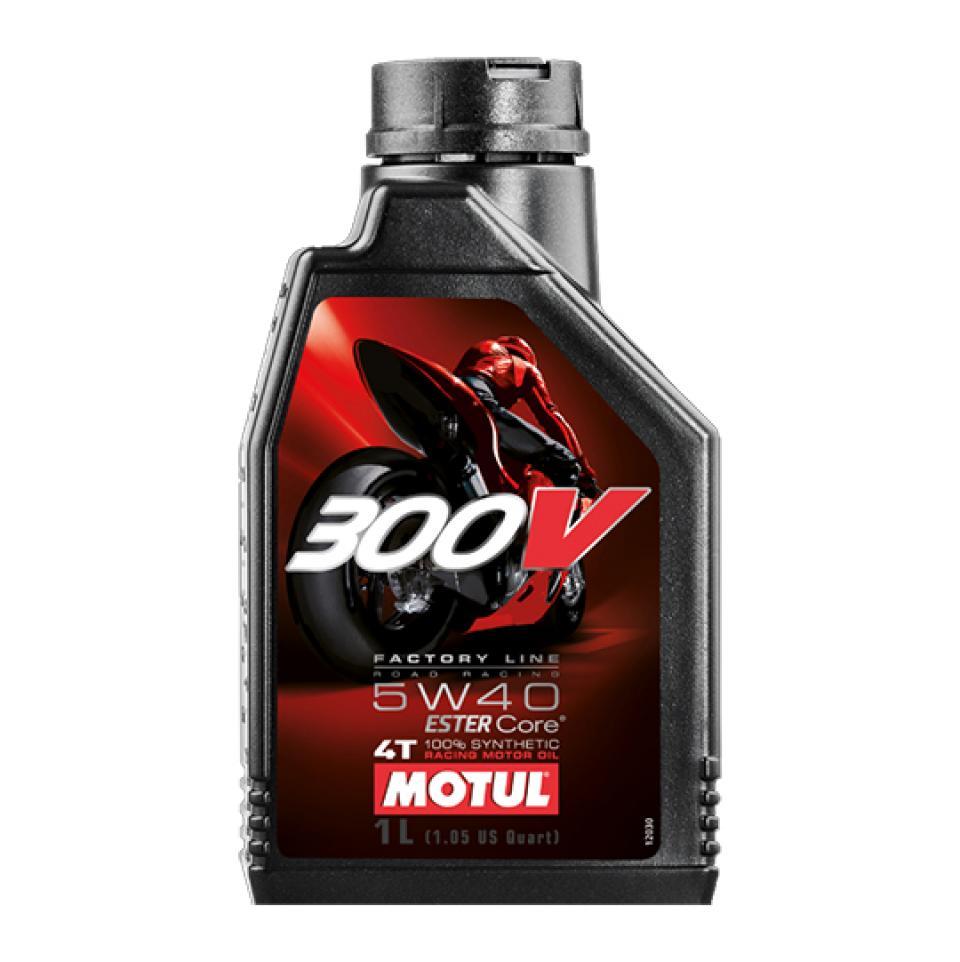 Bidon d'huile MOTUL 300V Factory Line Road Racing 5W40 100% synthèse pour moto 1L