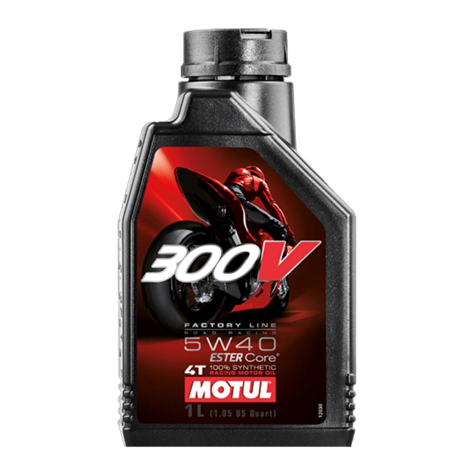 Bidon d'huile MOTUL 300V Factory Line Road Racing 5W40 100% synthèse pour moto 1L