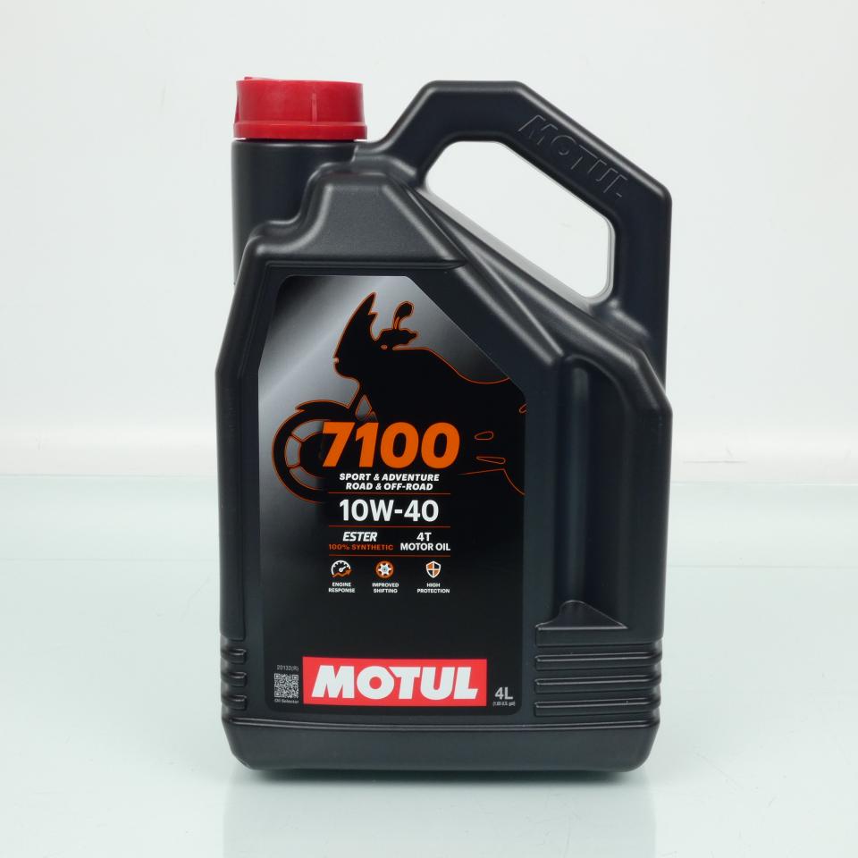 Bidon d'huile lubrifiant Motul 7100 10W40 4T 100% Synthèse 4L pour moto Neuf