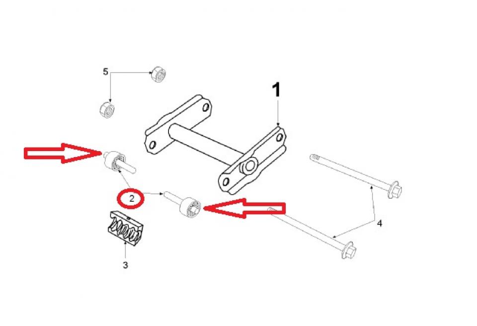 Silentbloc de balancier pour scooter Peugeot 50 Kisbee 778927 Ø10xØ30 Neuf