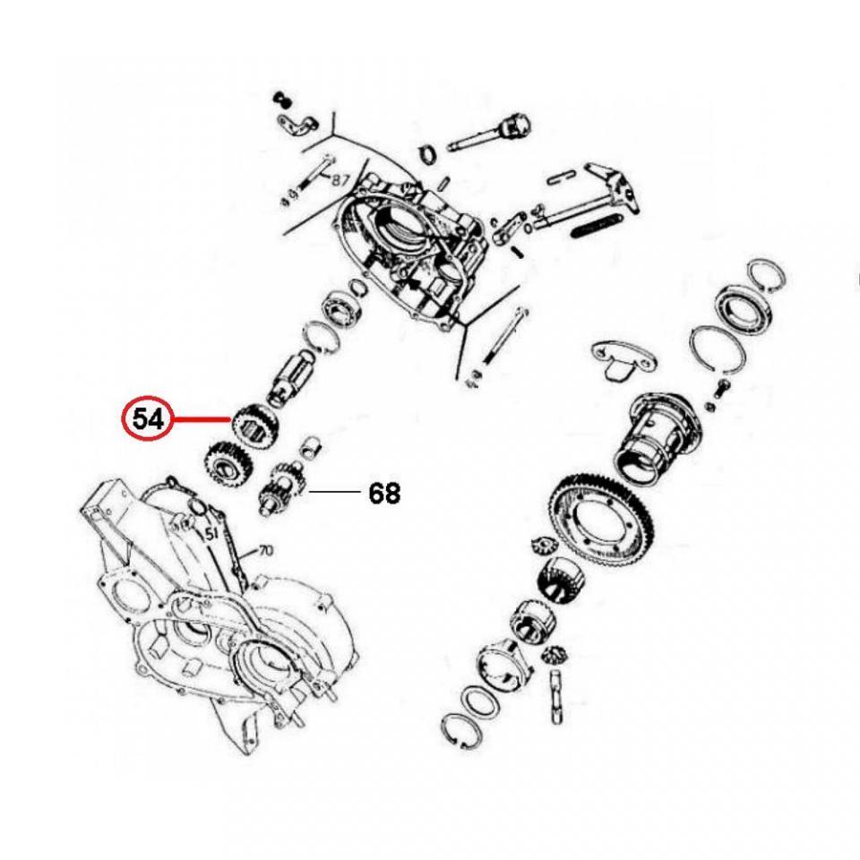 Boite de vitesse RMS pour Auto Piaggio 220 Ape Tm P602 1982-1983 1189094 / 21 dents Neuf