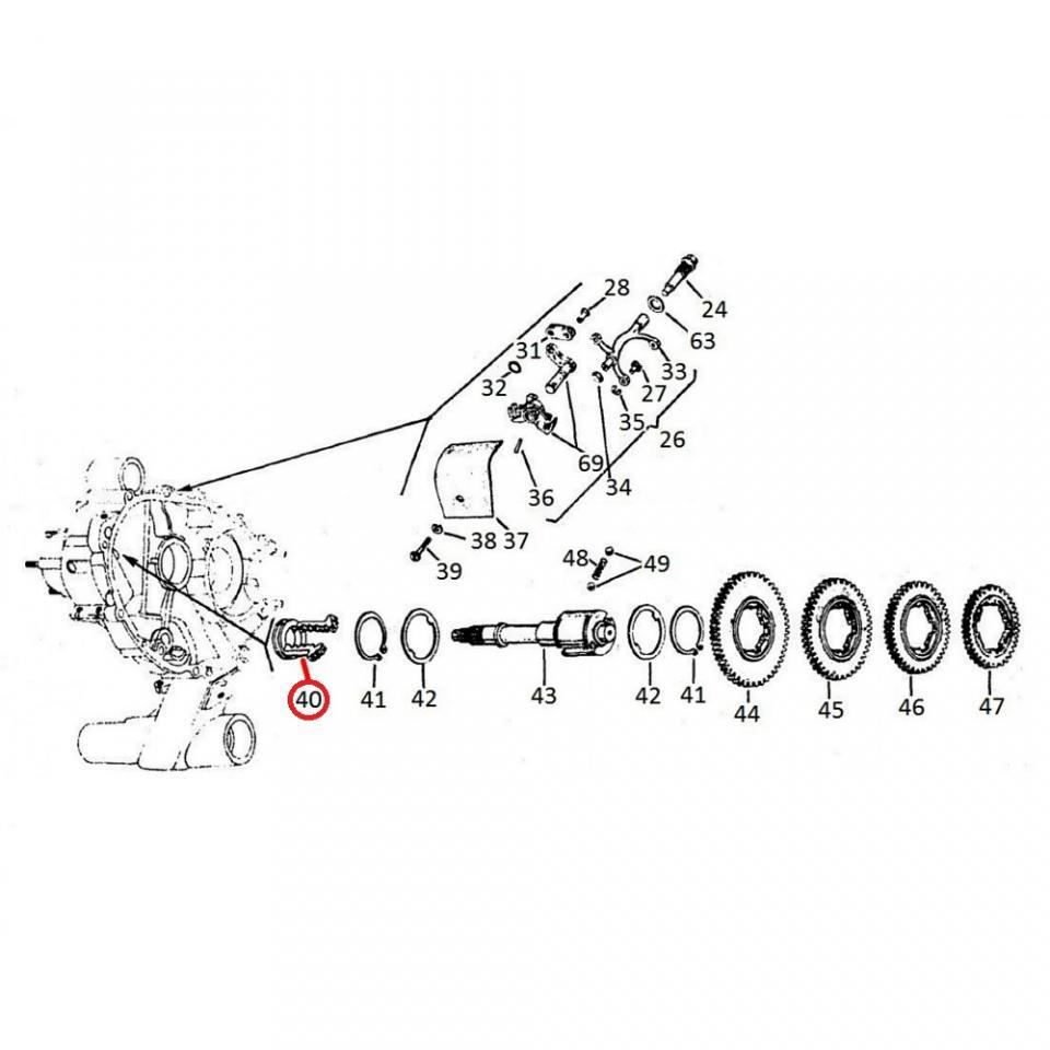 Boite de vitesse RMS pour scooter Piaggio 50 Vespa Special 1970-1983 165304 / boîte 3 vitesses Neuf