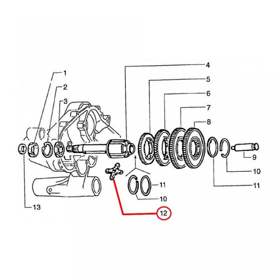 Boite de vitesse RMS pour scooter Piaggio 80 Vespa PX 1981 à 1982 V8X1T Neuf