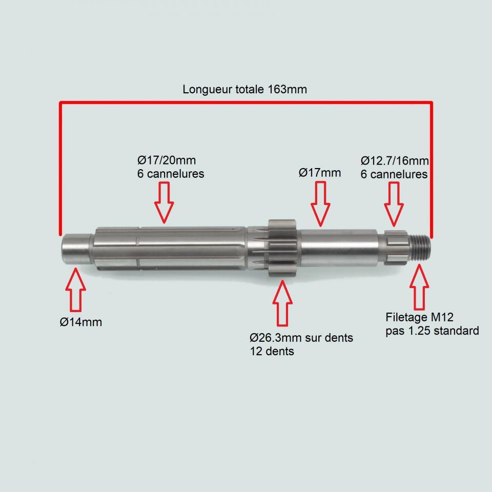 Arbre primaire boite de vitesse 12 dents Top perf pour moto Aprilia 50 RS AM00032