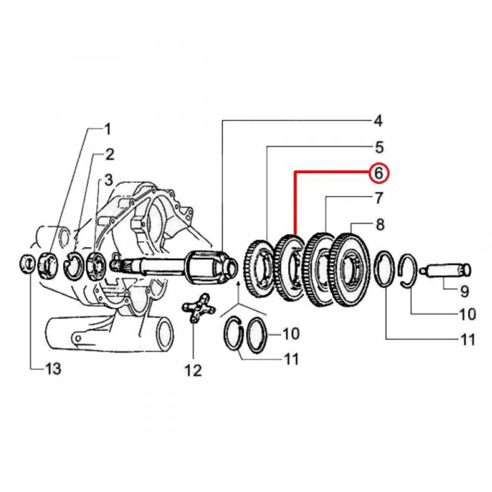 Pignon boite 3ème RMS pour scooter Piaggio 125 Vespa Pxe Arcobaleno 1981 à 1997