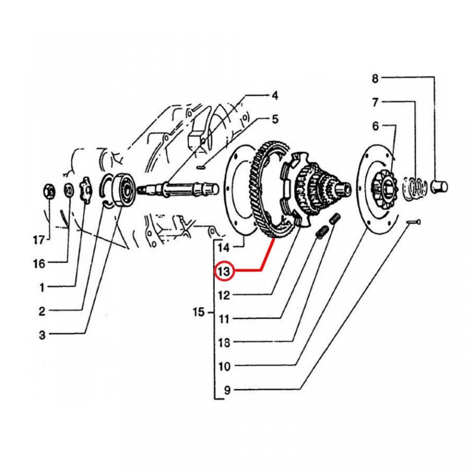 Pignon primaire de boite RMS pour scooter Piaggio 200 Vespa Pxe 1977 à 1997 Neuf
