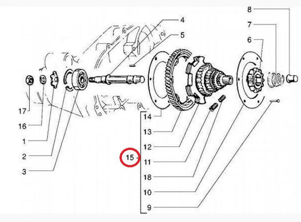 Arbre principal de boite de vitesse RMS pour scooter Piaggio Vespa Neuf