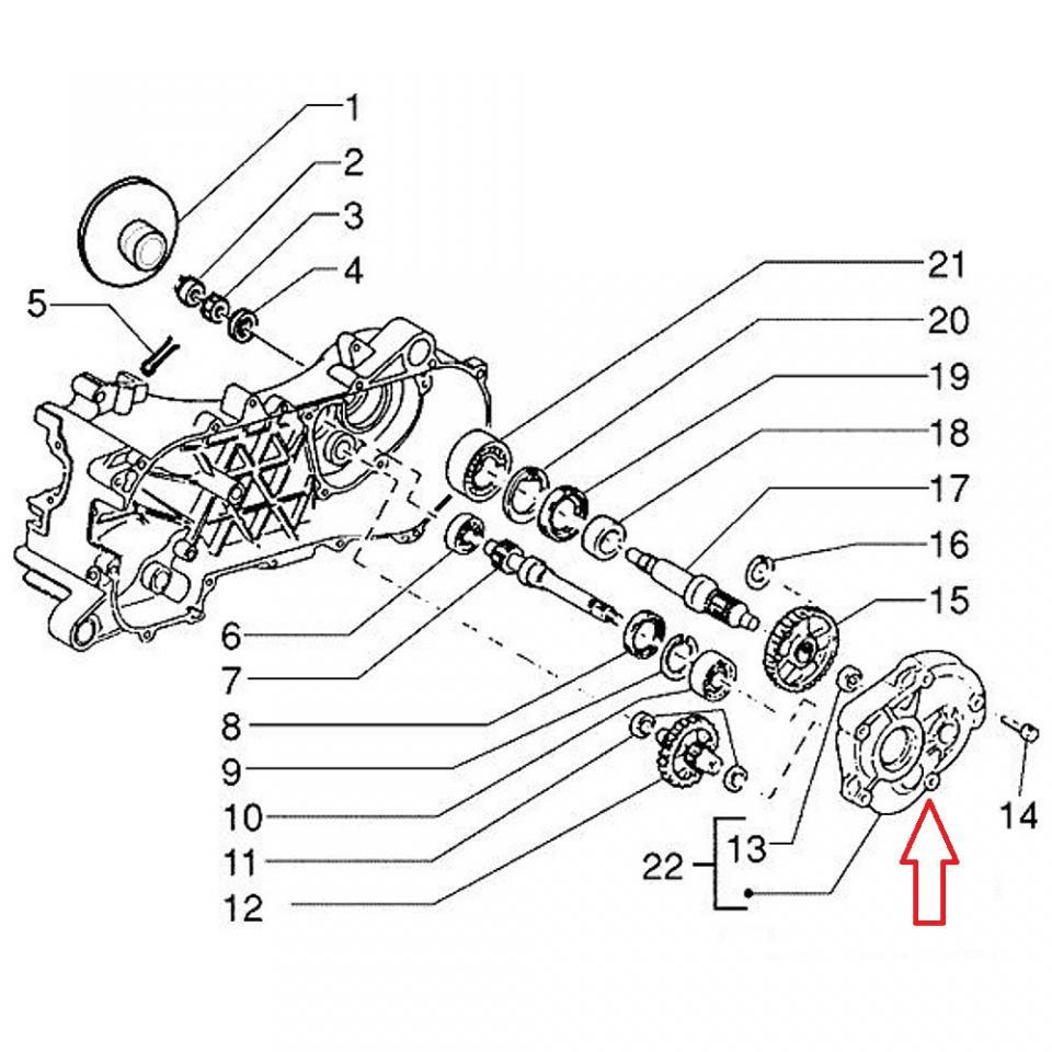 Carter de transmission origine pour Scooter Piaggio 50 Typhoon 1993 à 2000 4354216 Neuf
