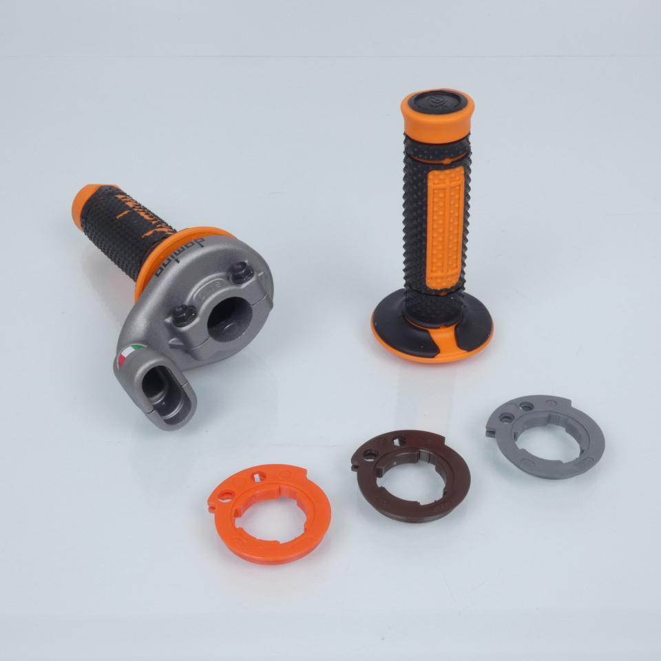 Poignée de gaz orange réglable 4T Domino KRK Evo pour moto KTM 250 EXC-F 2017