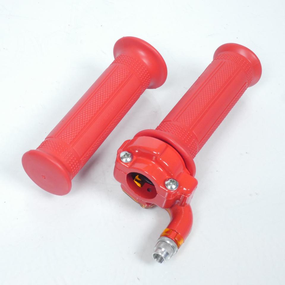 Poignée de gaz accélérateur rouge RSM mini targa pour mobylette cyclomoteur