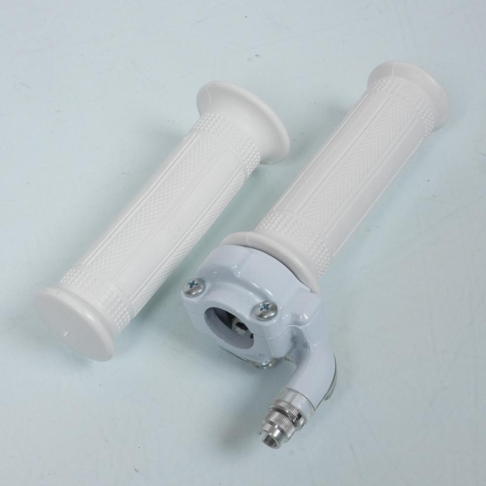 Poignée de gaz accélérateur blanc RSM mini targa pour mobylette cyclomoteur