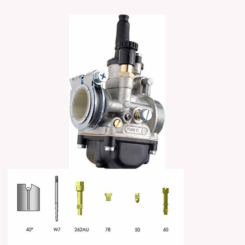 Carburateur  Dellorto PHBG 17 AS montage rigide pour mobylette cyclomoteur moto