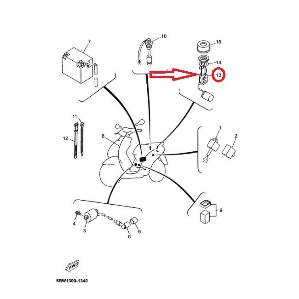 Jauge de réservoir essence pour scooter MBK 50 Mach-G VTLSA22 5RW-H5752 neuf
