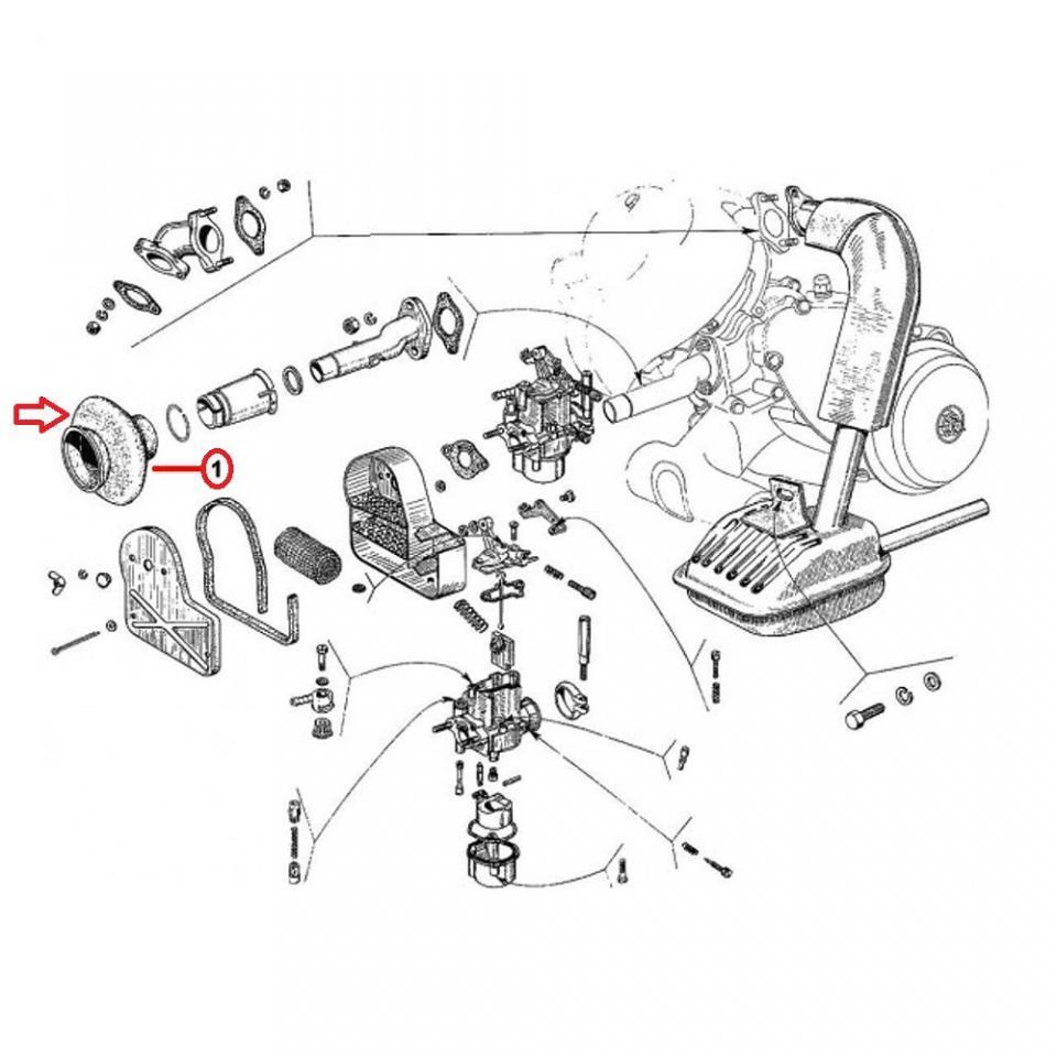 Pipe d admission RMS pour Scooter Piaggio 90 Vespa 1971 à 1973 V9SS2T Neuf