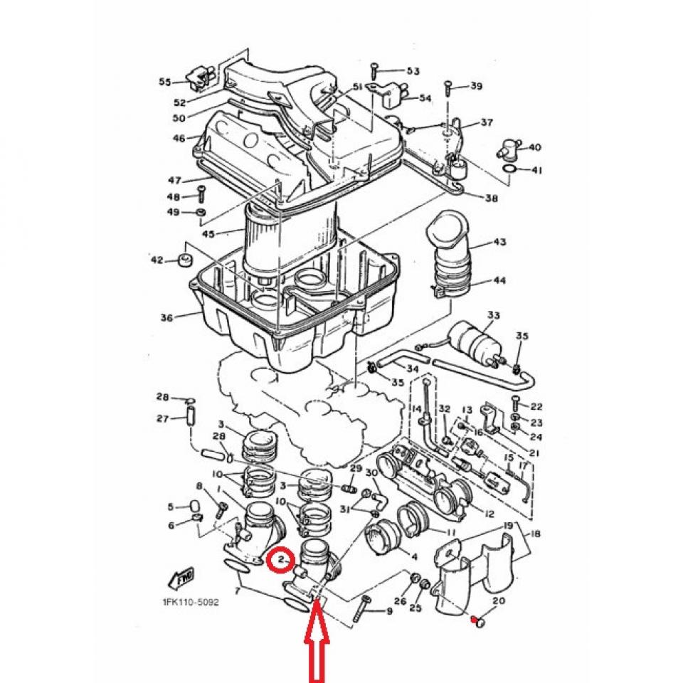 Pipe d'admission Rigide pour moto Yamaha 1200 Vmax 1990-03 1FK-13596 0G2 Neuf