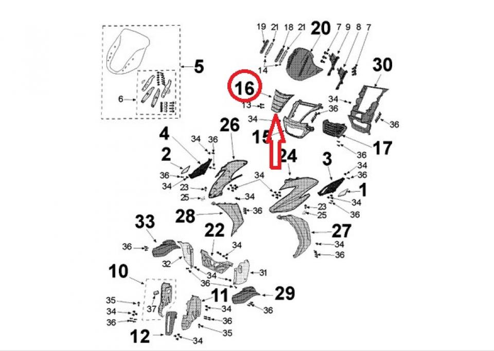 Prise d'air tablier AV pour scooter Peugeot 400 Metropolis Eu4 12781803N1 Neuf