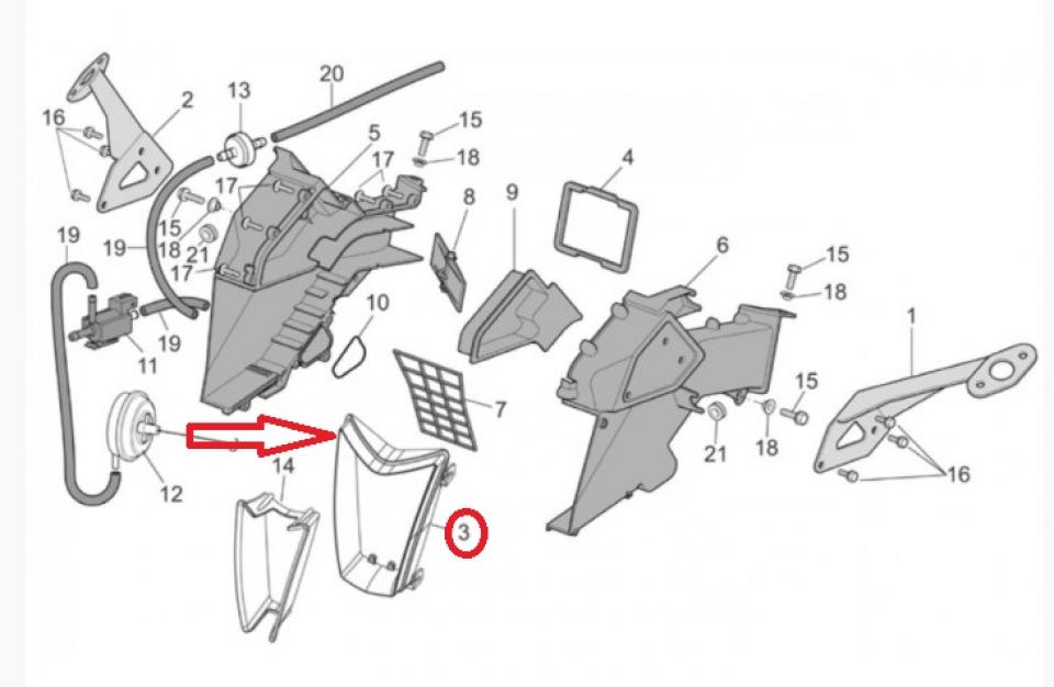 Entourage Prise d'air pour moto Aprilia 1000 RSV 2004 à 2008 AP8178118 Neuf