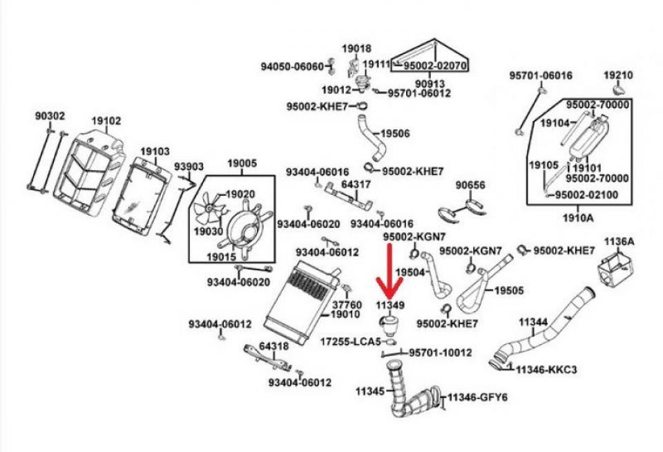 Prise d air origine pour Quad Kymco 300 Mongoose 11349/64303-LDF3-E000 KY490075 Neuf