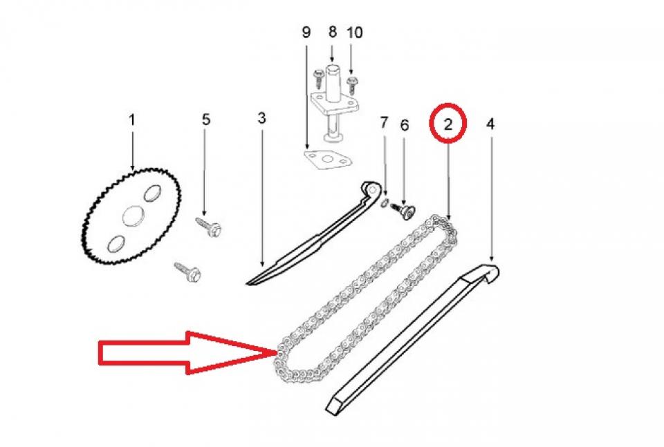 Chaîne de distribution 46 maillons pour scooter Peugeot 150 Tweet 4T 802130 Neuf