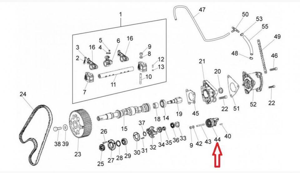 Galet tendeur de distribution origine pour Auto Piaggio 700 Porter 2007 à 2015 493105