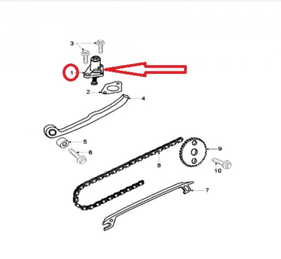 Tendeur chaîne distribution pour scooter Peugeot 125 Satelis compressor 768388