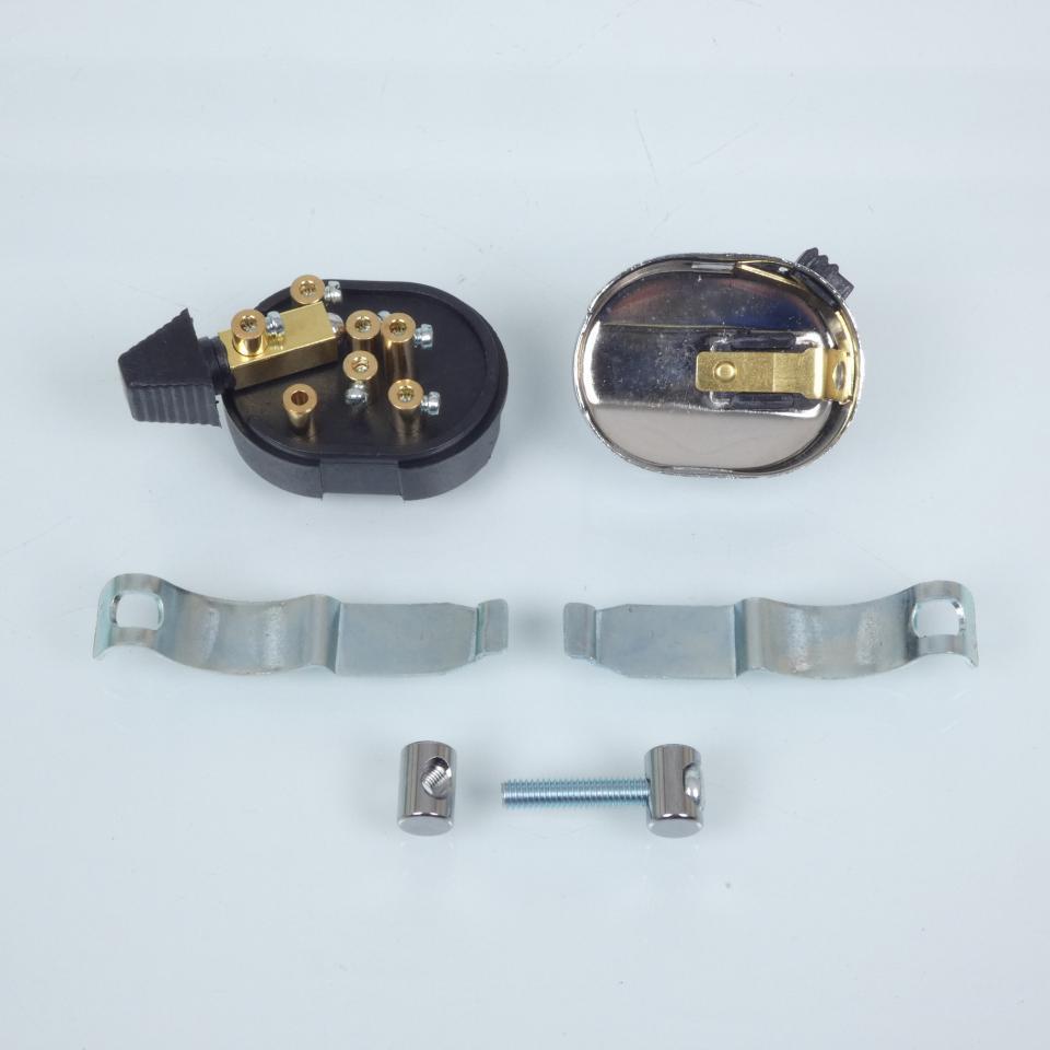 Commodo métal 3 bouton Kyoto éclairage clignotant klaxon pour moto scooter Neuf