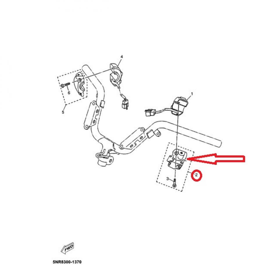 Demi Commodo gauche partie AV pour scooter MBK 150 Skyliner 2002 5HT-H3973 Neuf