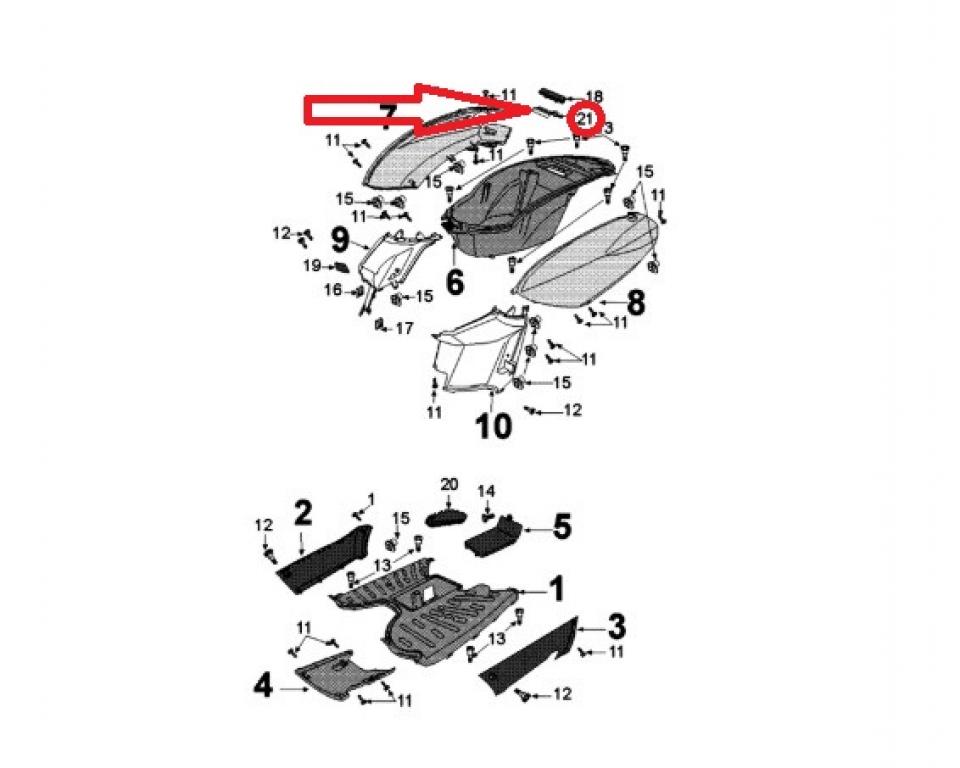 Support de fixation batterie pour scooter Peugeot 50 Kisbee 2T 785042 2001424500