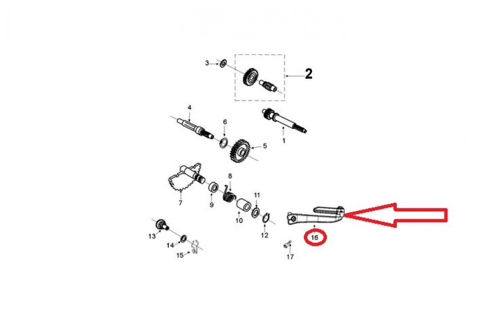 Kick de démarrage articulé pour scooter Peugeot 50 Kisbee 2T 791242 Neuf