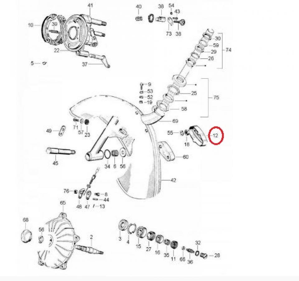 Protection de fourche pour Piaggio Vespa Pk