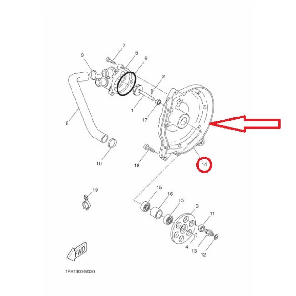 Carter de Pompe à eau pour scooter Yamaha 50 Aerox 5BR-E5421 3D4-E5421 Occasion