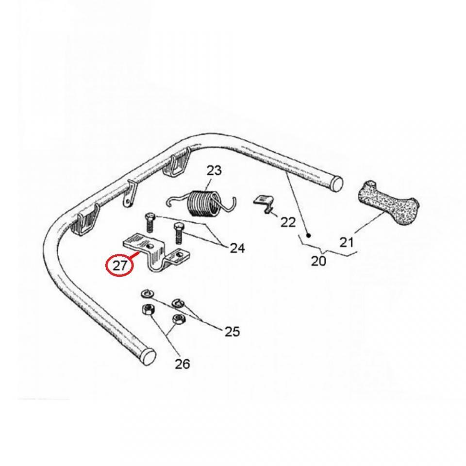 Fixation béquille RMS pour scooter Piaggio 150 Vespa Sprint 1965-1974 059188 059189