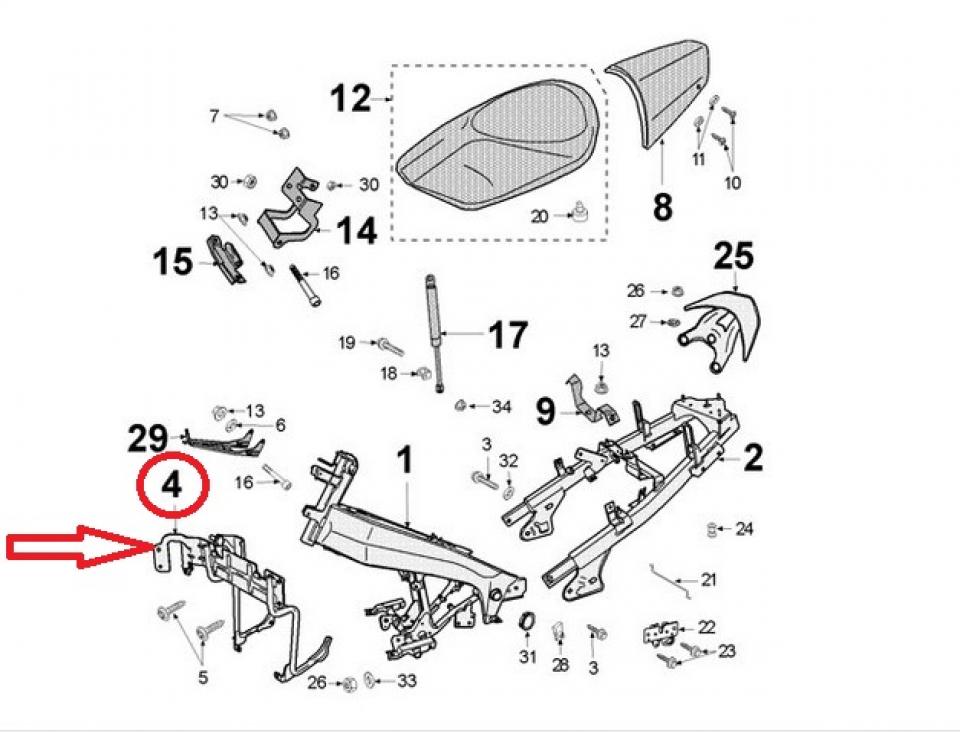 Support radiateur origine pour scooter Peugeot 125 Jet force 760151 Occasion