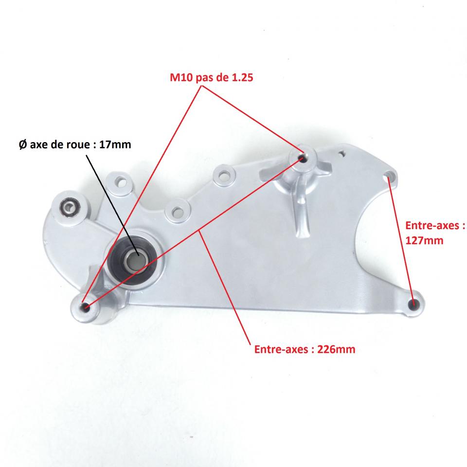 Support pot d'échappement rigidificateur roue AR pour scooter Razzo Steed 125