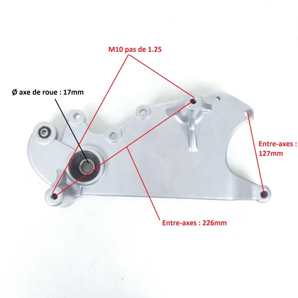 Support pot d'échappement rigidificateur roue AR pour scooter Chinois 125 Neuf