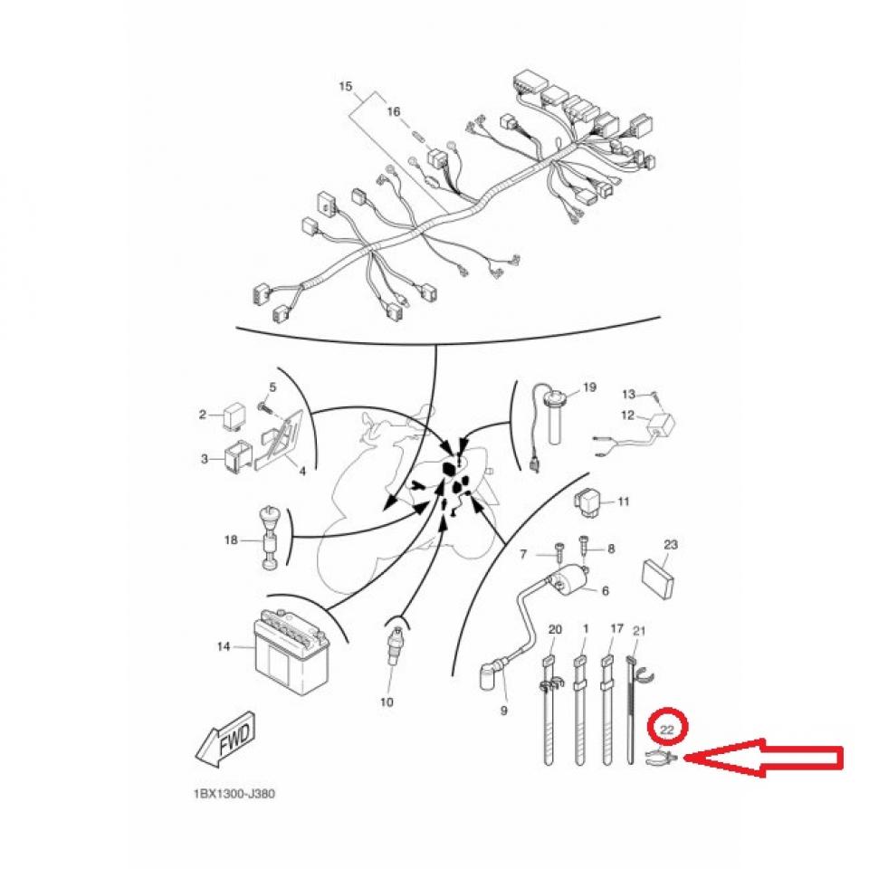 Passe câble clips plastique noir pour scooter MBK 150 Thunder 5BR-F1337 Neuf