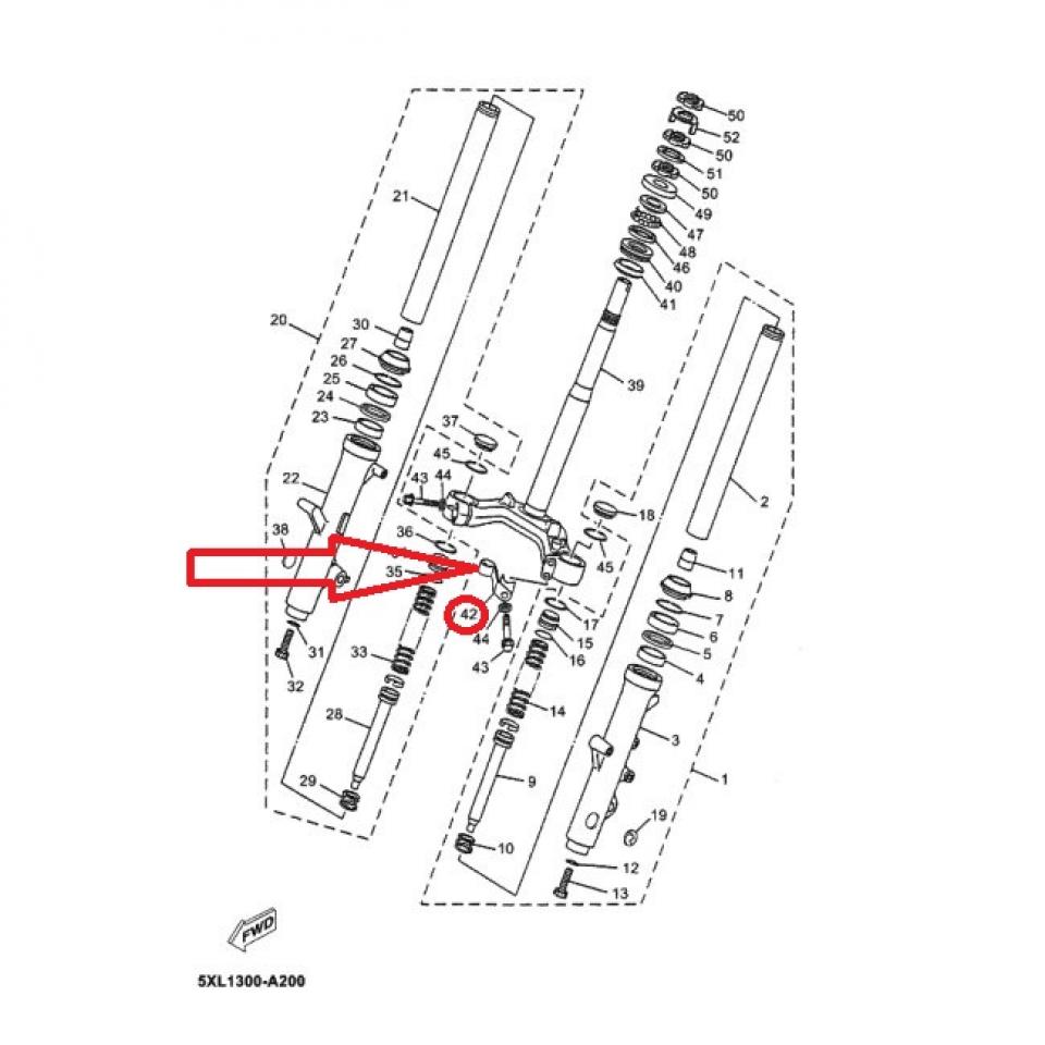 Support Guide câble pour scooter Yamaha 125 Majesty 2003-09 5XL-F3317-00 Neuf