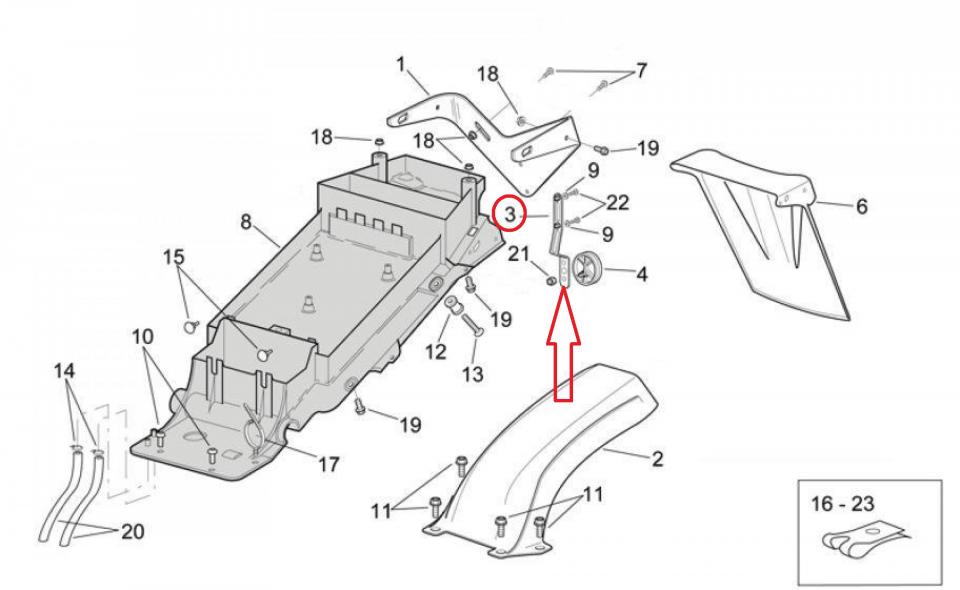 Support Catadioptre AR pour moto Aprilia 1000 Rsv-2 1988 à 2003 AP8134448 Neuf