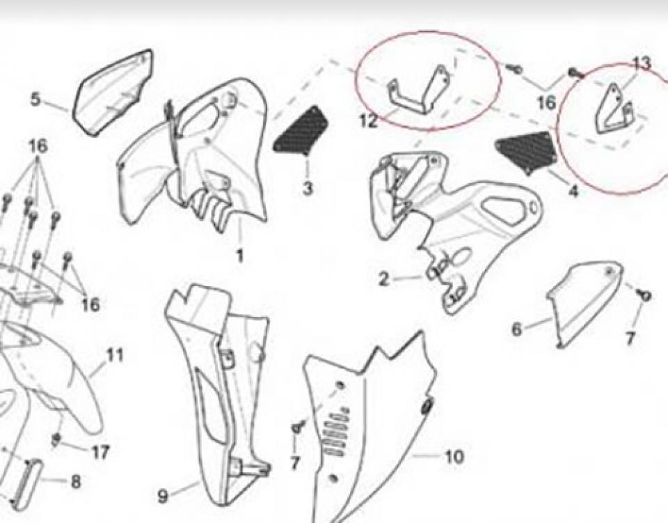 Support divers pour Moto Aprilia 50 Tuono 2003 à 2004 Neuf