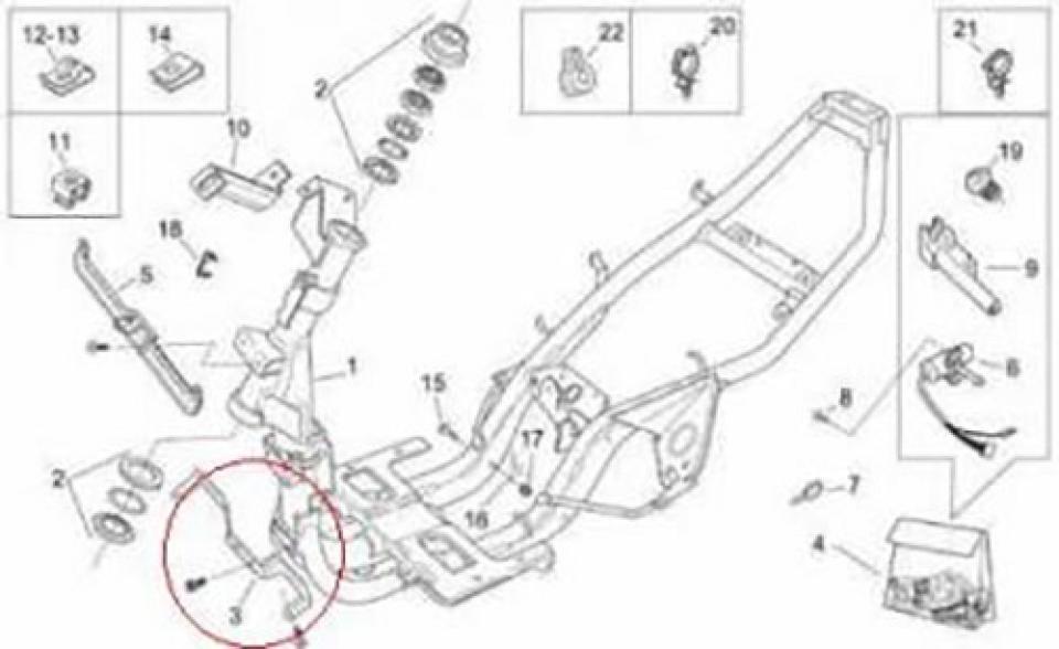 Support divers origine pour Scooter Aprilia 50 SR 1997 à 2001 AP8232946 Neuf