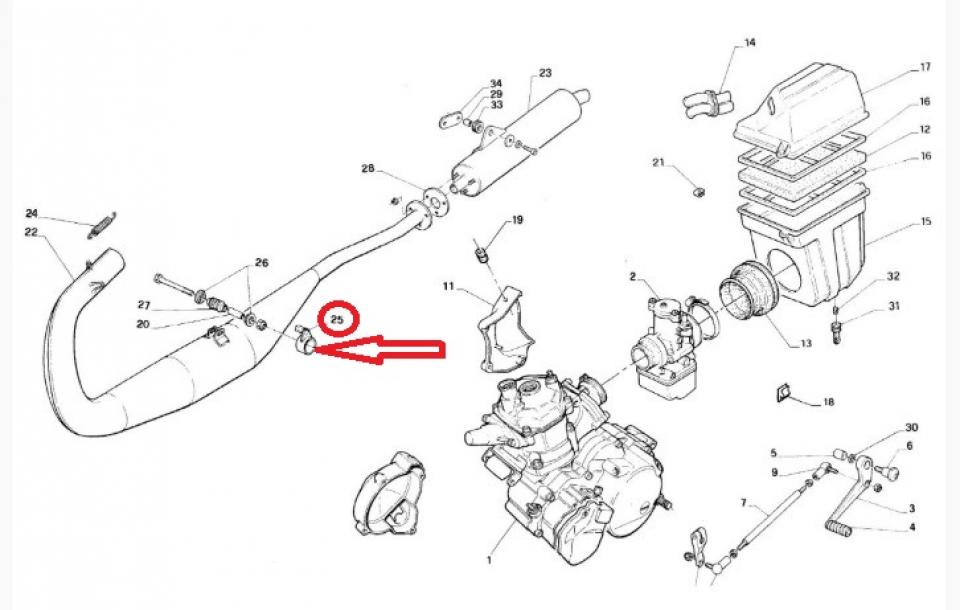Support pot échappement pour moto Aprilia 125 RS 1995 à 2010 AP8135289