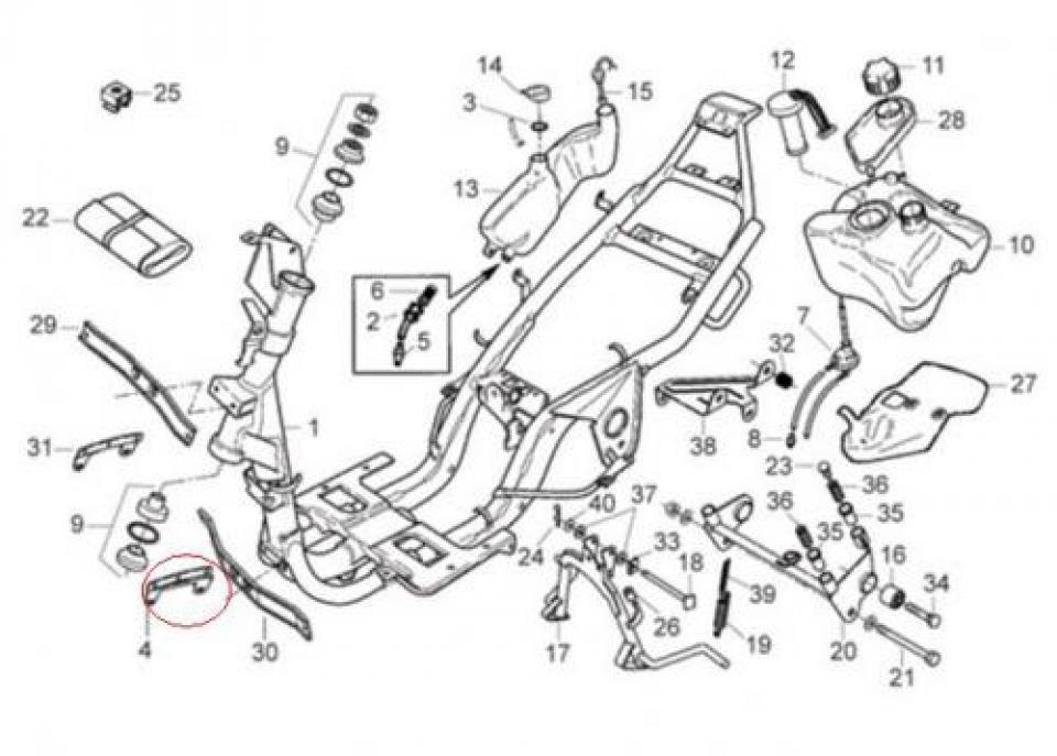 Support divers origine pour Scooter Aprilia 50 SR 1993 à 1996 AP8232764 Neuf