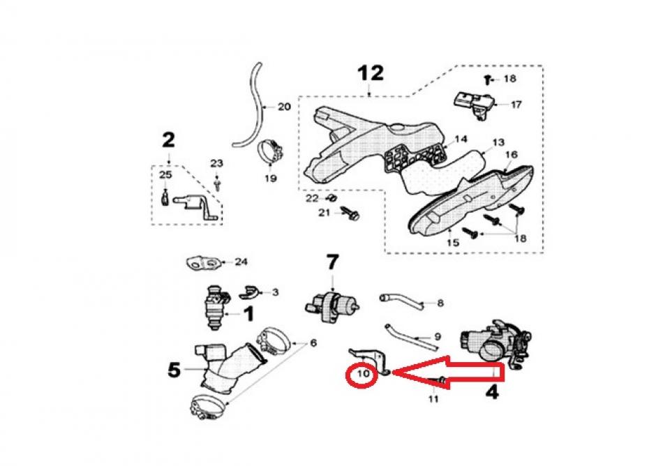 Support de débimètre pour Scooter Peugeot 125 Elystar EFI VGAH2AB Occasion