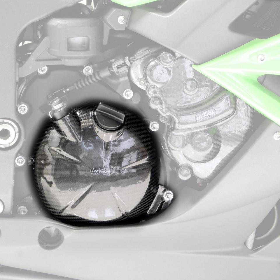 Cache carter embrayage carbone Leovince pour moto Kawasaki 600 Zx-6R Ninja 2009-2012