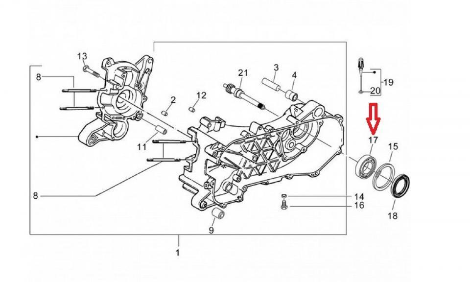 Roulement de roue pour moto Kymco 125 Zing 1997-1998 125788 Neuf