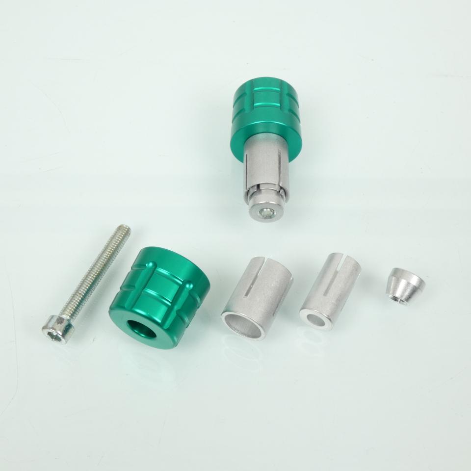 Embout guidon vert type grenade pour moto guidon diamètre intérieur 14 ou 18mm