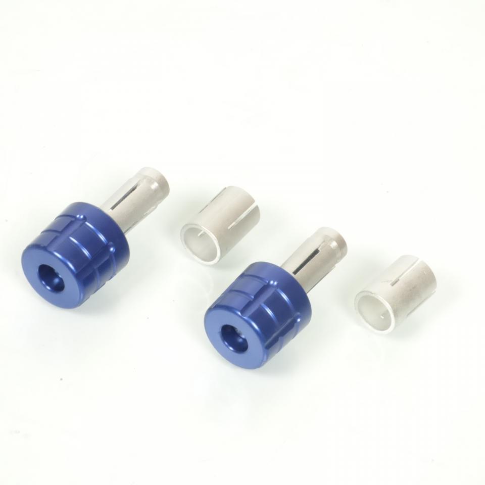 Paire d'embout de guidon bleu type grenade pour de moto diamètre Ø14mm ou 18mm