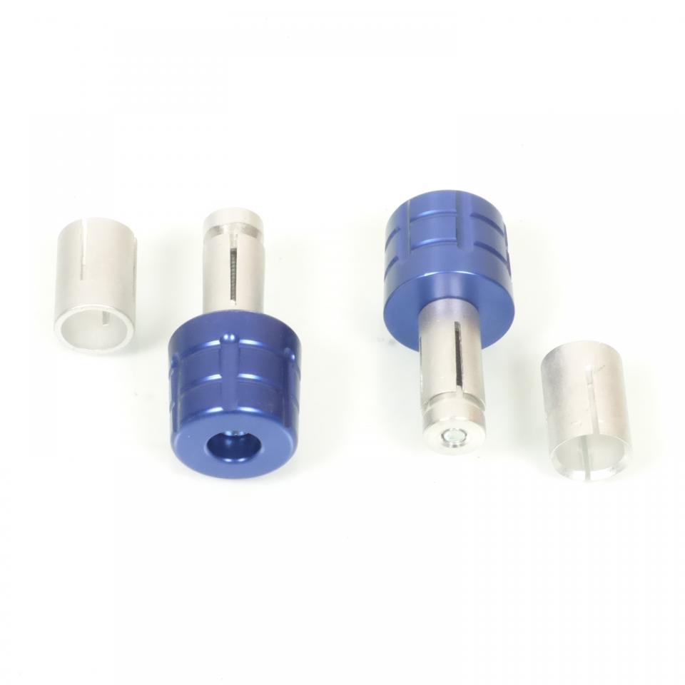 Paire d'embout de guidon bleu type grenade pour de moto diamètre Ø14mm ou 18mm